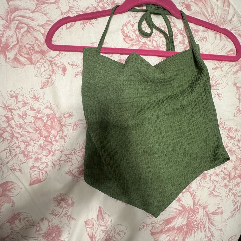 SHEIN Olive Halter Tank Top